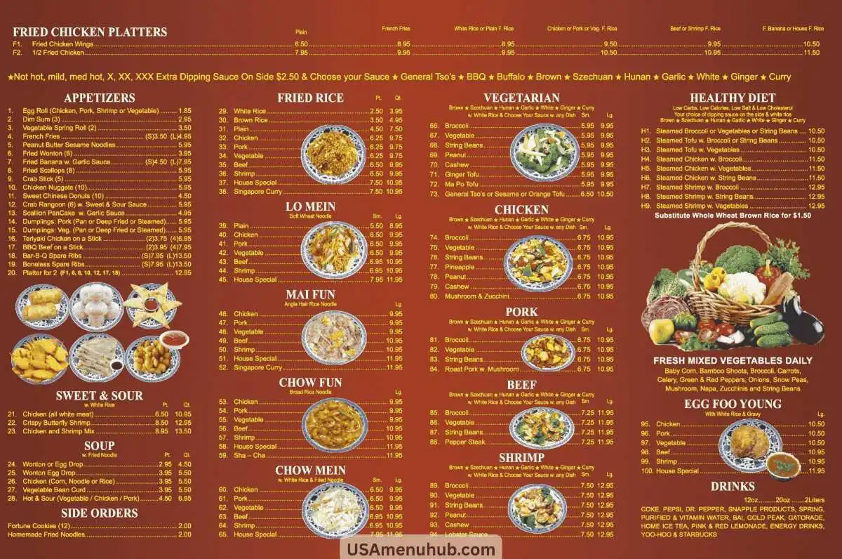 China House Menu Prices