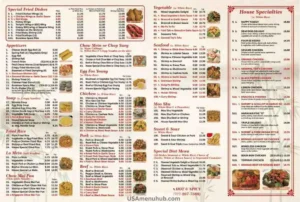 China One Menu with Prices