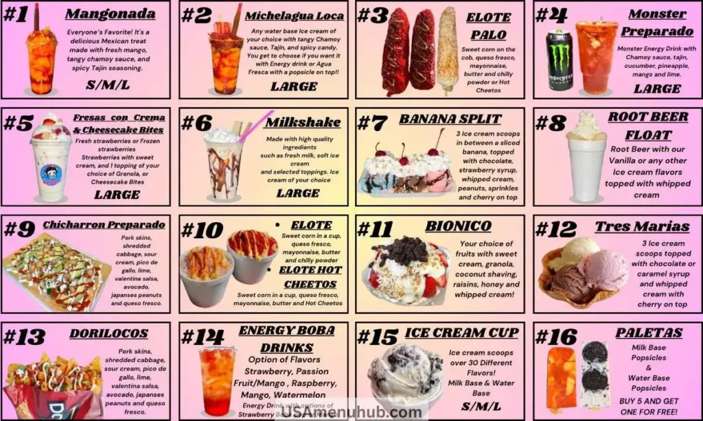 Full La Michoacana Menu with Prices