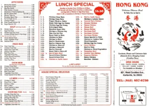 Hong Kong Menu 2025