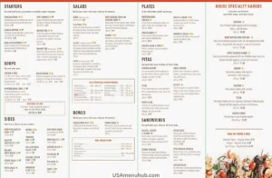 Zoes Kitchen menu