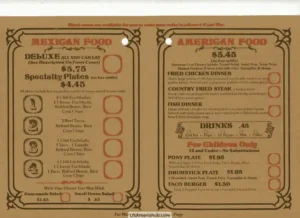 Casa Bonita Menu
