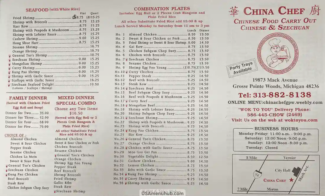 China Chef Menu 2025