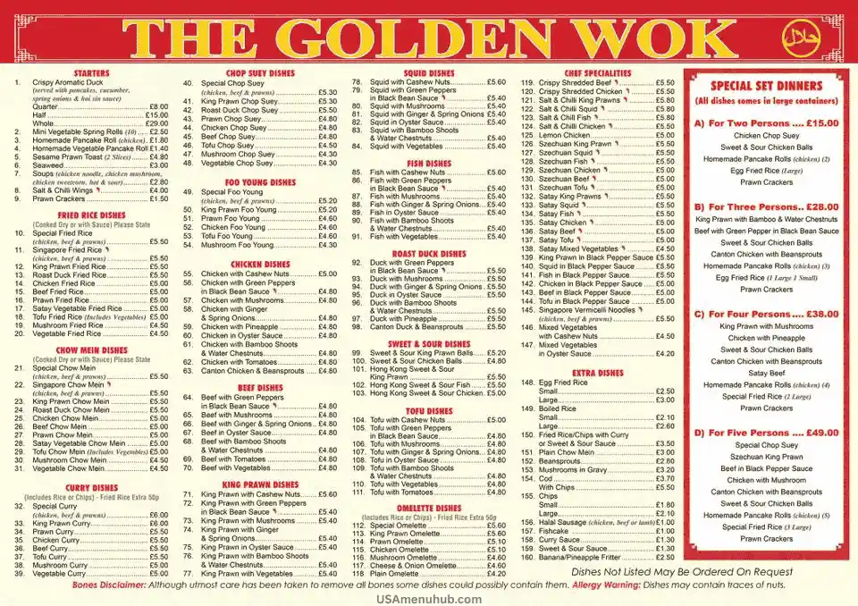 Golden Wok Menu