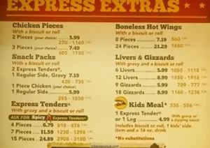 chicken express menu