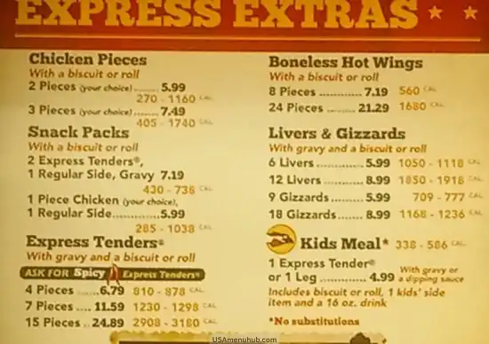 chicken express menu