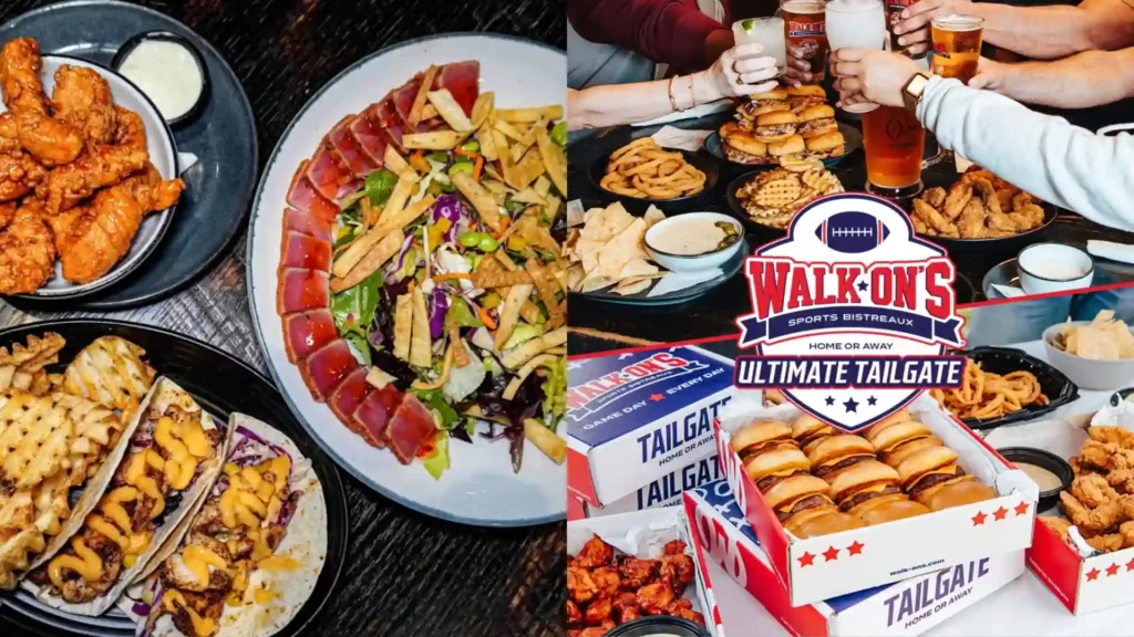 walk ons menu with prices