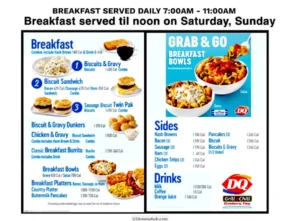 dairy queen breakfast menu