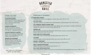 Bonefish Grill Menu