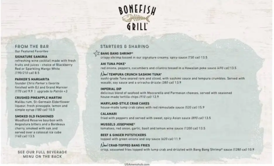 Bonefish Grill Menu