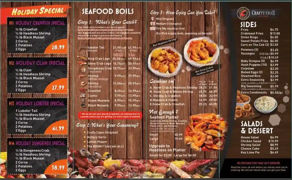 Crafty Crab Menu