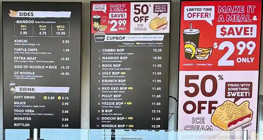 Cupbop Menu