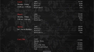 Golden Apple Buffet Menu