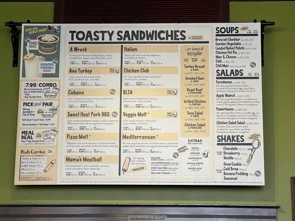Potbelly Menu