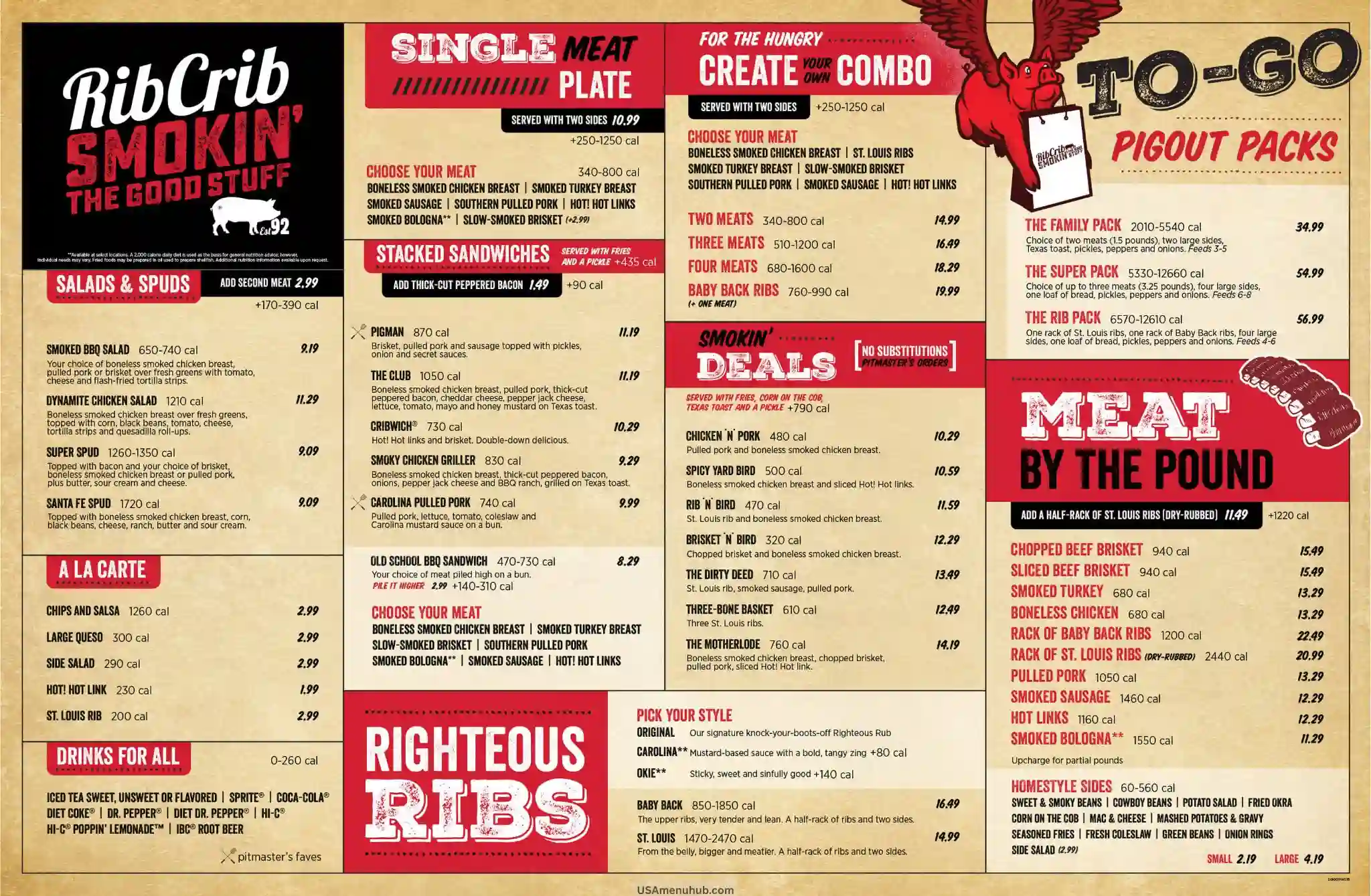 Rib Crib Menu