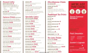 Scooters menu
