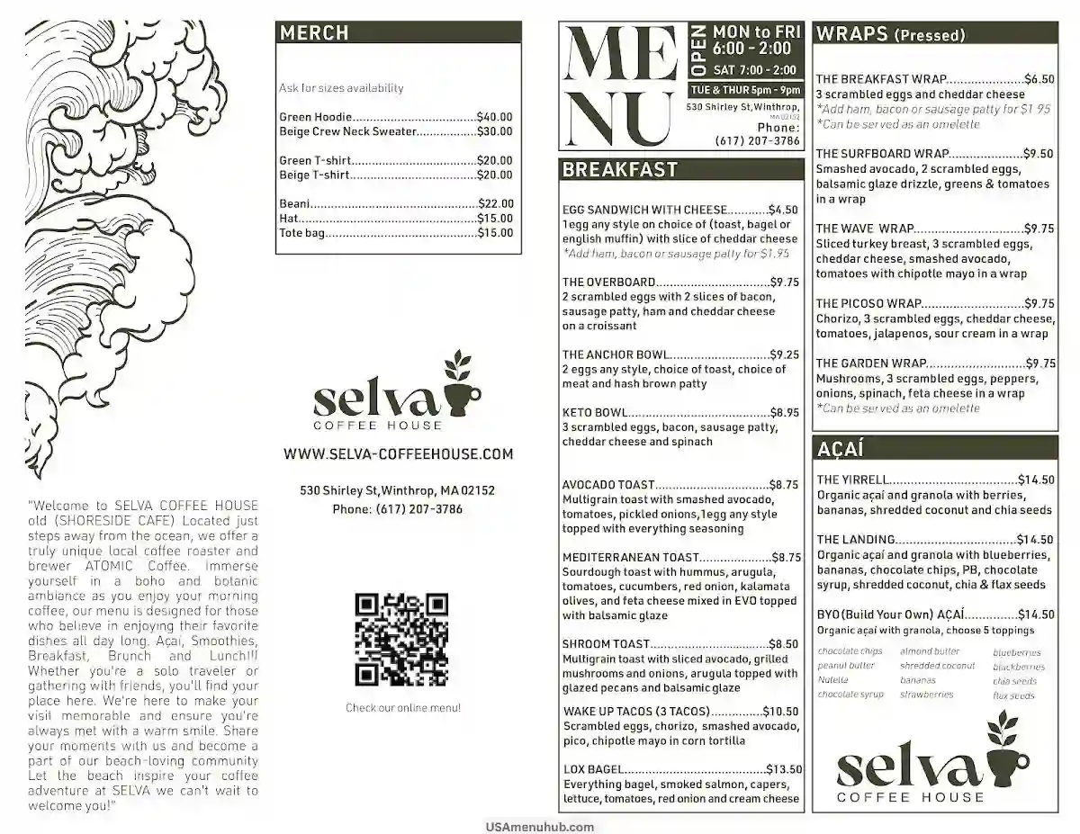 Selva Coffee House Menu