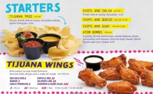 Tijuana Flats menu