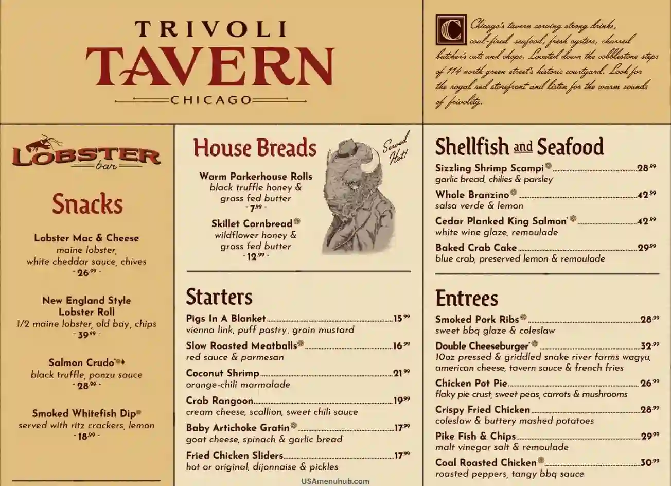 Trivoli Tavern Menu