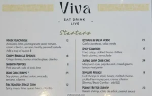Viva South Padre Island Menu